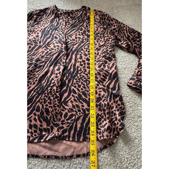 Rails Pearl Cinnamon Mixed Animal Print Popover Relaxed Blouse Women’s Xsmall - Picture 16 of 16